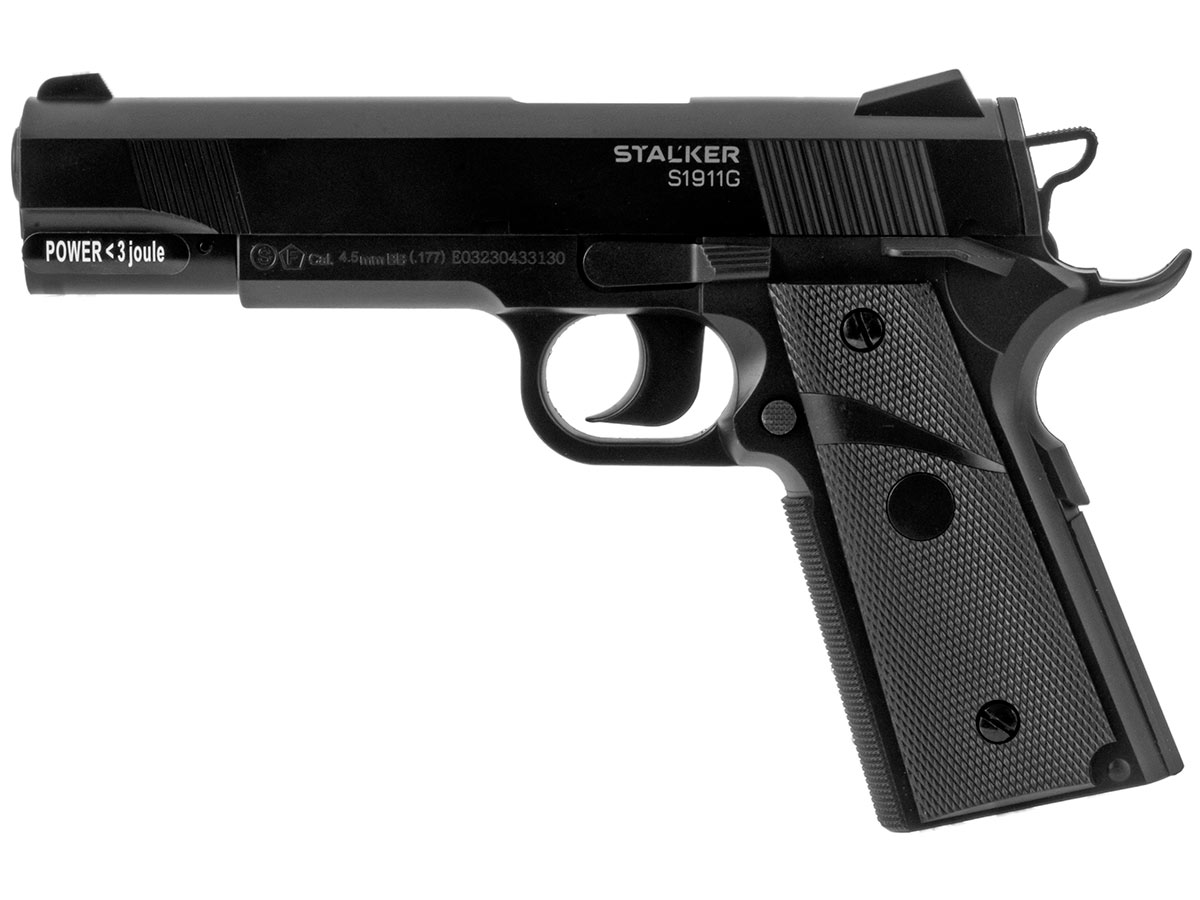 Пистолет пневм Stalker S 1911G (Colt 1911)  4,5 пластик черный 12г СО2