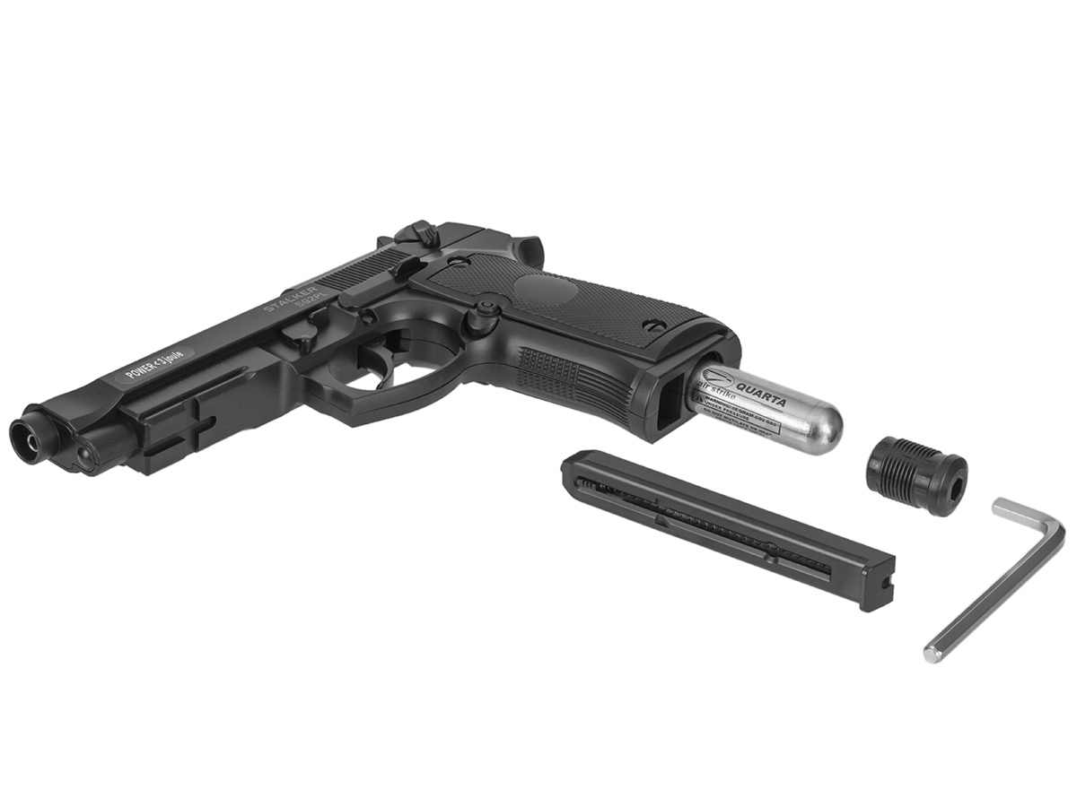 Пистолет пневм Stalker S92PL (Beretta 92) к 4,5 пластик ,черный 12г СО2