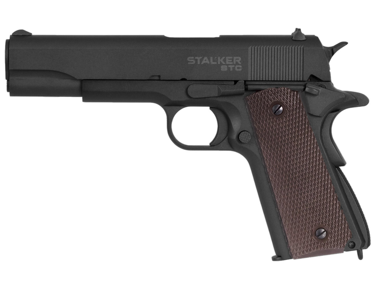 Пистолет пневм Stalker STC (Colt 1911A1) к 4,5 металл,Hop+Up.Browback,черный.магазин 17 шариков,серы