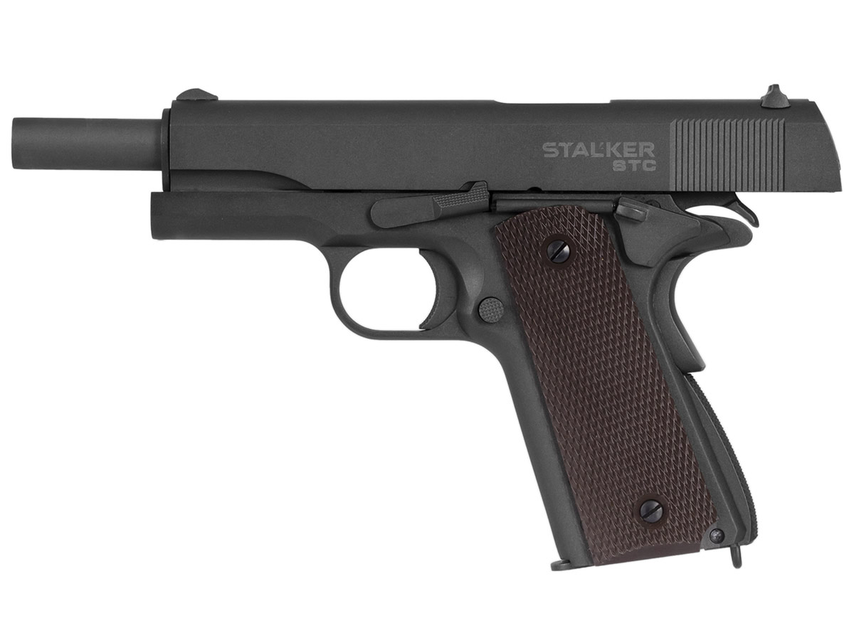 Пистолет пневм Stalker STC (Colt 1911A1) к 4,5 металл,Hop+Up.Browback,черный.магазин 17 шариков,серы