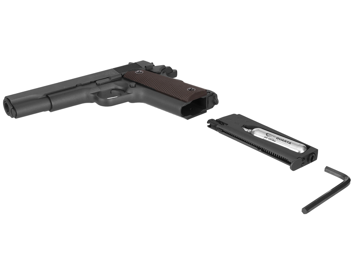 Пистолет пневм Stalker STC (Colt 1911A1) к 4,5 металл,Hop+Up.Browback,черный.магазин 17 шариков,серы